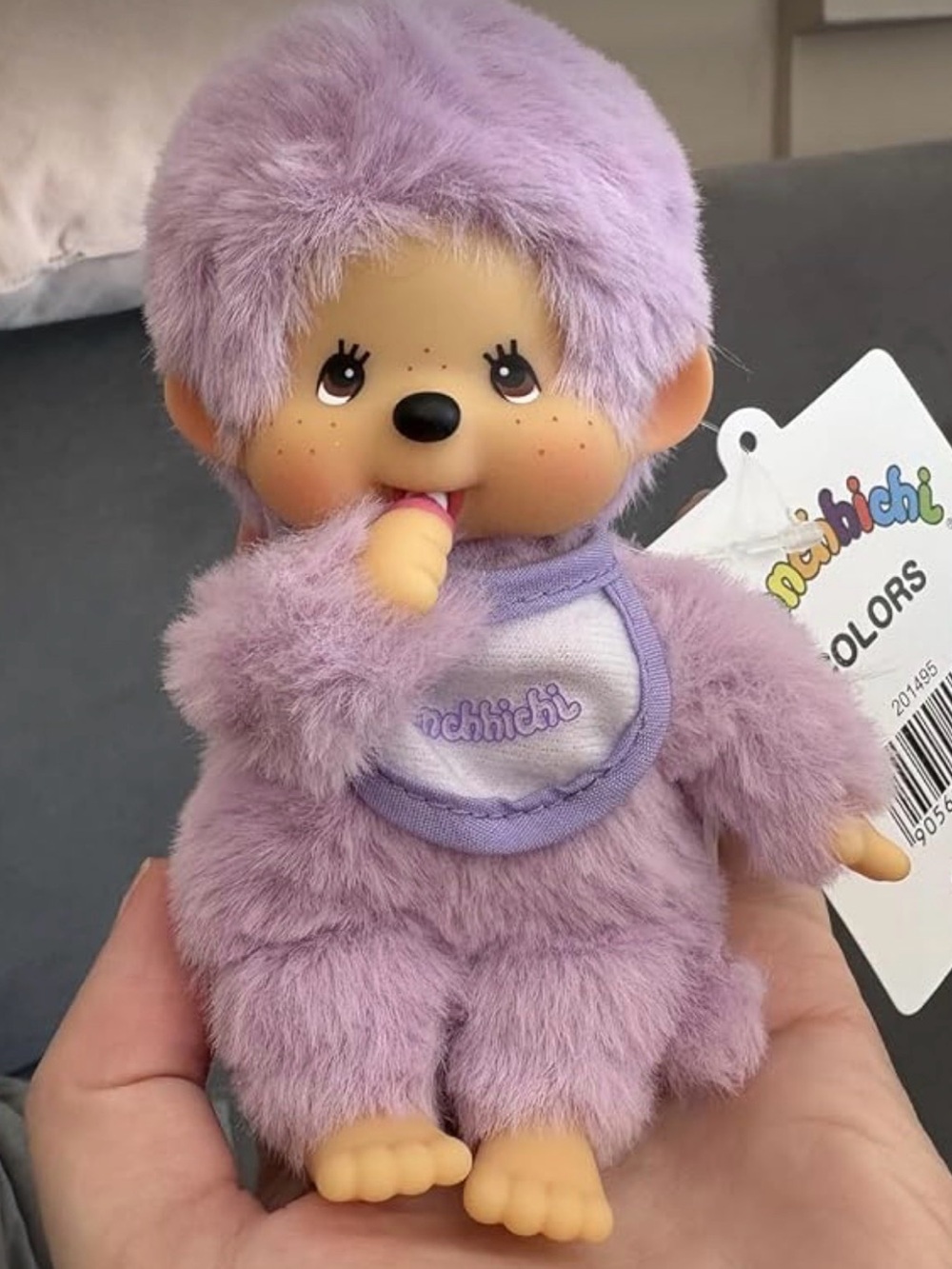 Monchhichi Colors Pastel Purple NWT Plushie Beanie Small